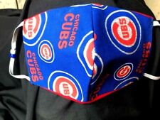 Chicago Cubs ~Glitter C~  REVERSIBLE Cotton Face mask (handmade) picture