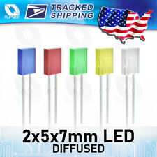 2x5x7mm LED's (100 PCS) Square Rectangular Diffused Red Blue Green Yellow White picture