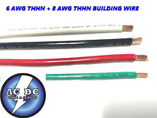 80' EA THHN THWN 6 AWG GAUGE BLACK WHITE RED COPPER WIRE + 80' 8 AWG GREEN picture