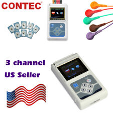TLC5007 US 24h 3 Lead ECG Holter Recorder Monitor Pacemaker Analyzer PC Software picture