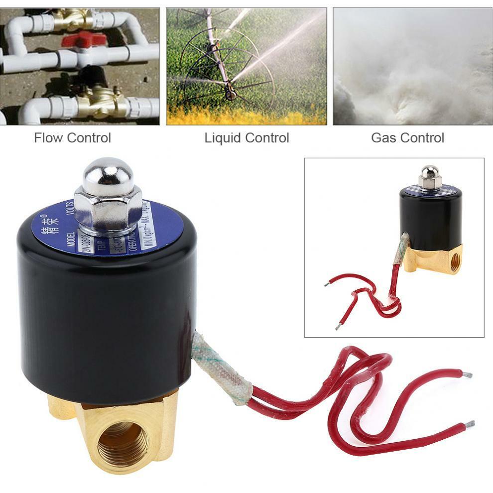 110V Pneumatic Electric Solenoid Valve Air Gas Water Normally Closed 1/4\