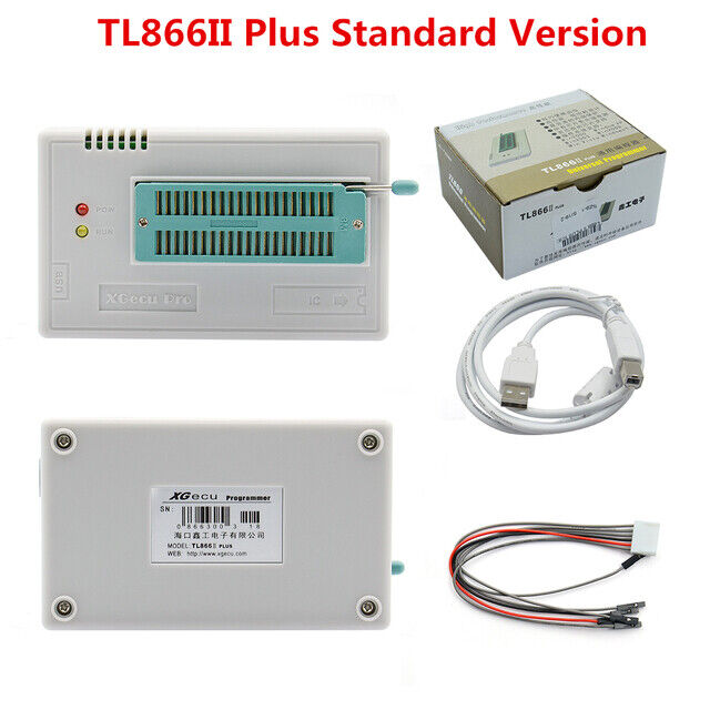 NEW T48 TL866II Plus High speed Universal Programmer+Adapters+Test Clip PIC Bios