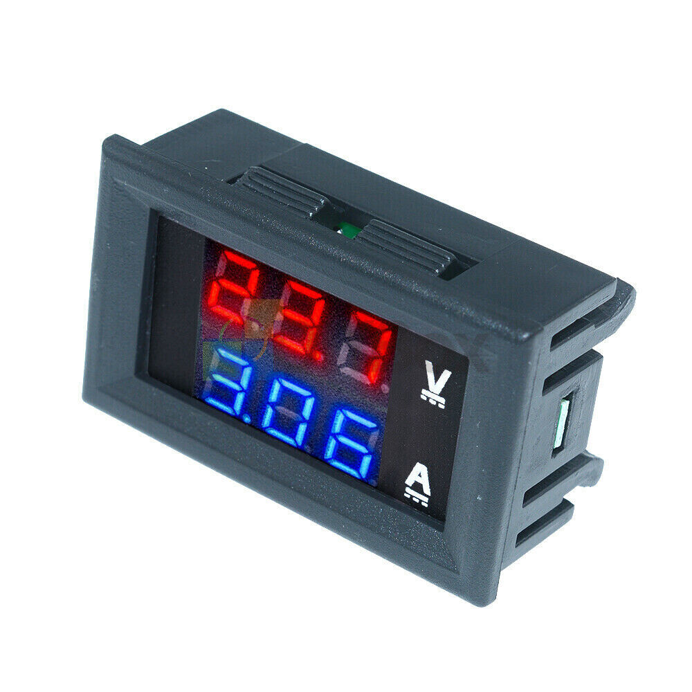DC100V 10A Voltmeter Ammeter Blue + Red LED Display Volt Amp Meter Digital Gauge