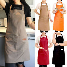 Men&Women Cooking Aprons Kitchen Restaurant Chef Bib Apron Dress w/2 Pockets USA picture