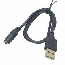 USB 2.0 A Male to 3.5x1.1mm DC Power Jack Female Black Color Cord Cable 45cm picture