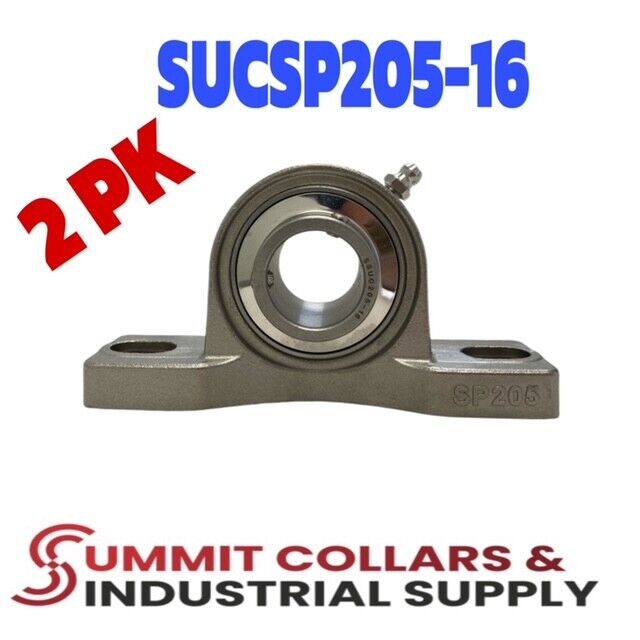 SSUCP205-16 stainless steel UCP205-16 pillow bearing 1” SUCSP205-16 (2pk)