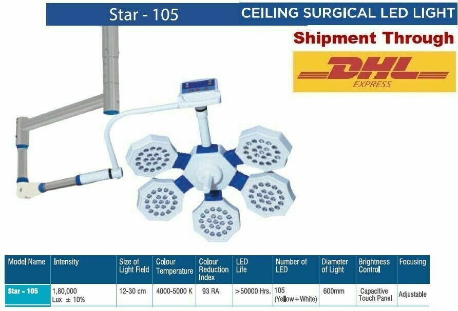 New Examination LED Surgical Light 5 Memory Function star 105 digital control OT