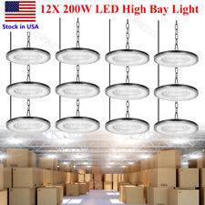12 Pack 200W UFO Led High Bay Lights Commercial Warehouse Factory Light Fixture picture