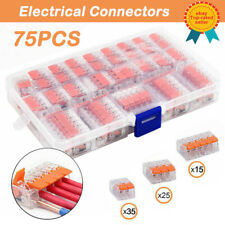 NEW 75pcs 221 Wago Electrical Wire Connector Terminal Blocks Clamp Cable 2/3/5 picture