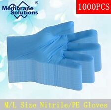 BLUE NITRILE GLOVES Examination Gloves|Clear PE Gloves|Disposable Gloves,100 Pcs picture