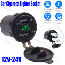 Dual USB Car Cigarette Lighter Socket Charger Plug Outlet With Voltmeter 12V US picture
