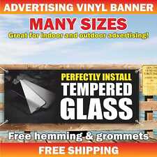 PERFECTLY INSTALL TEMPERED GLASS Advertising Banner Vinyl Mesh Sign service fix picture
