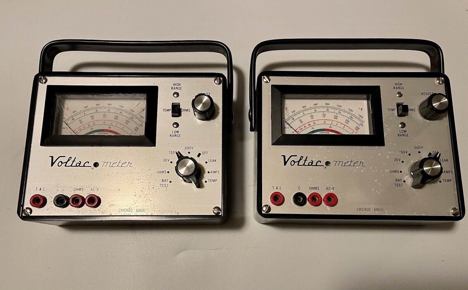 Lot Of TWO Vintage Voltac Meter Ham Radio Equipment Untested