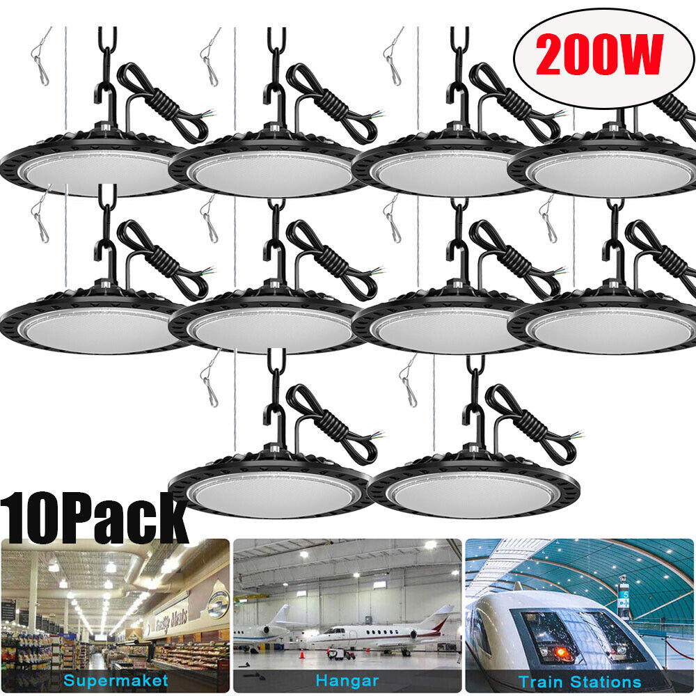 10x200W UFO LED High Bay Light Garage Warehouse Industrial Commercial Fixture