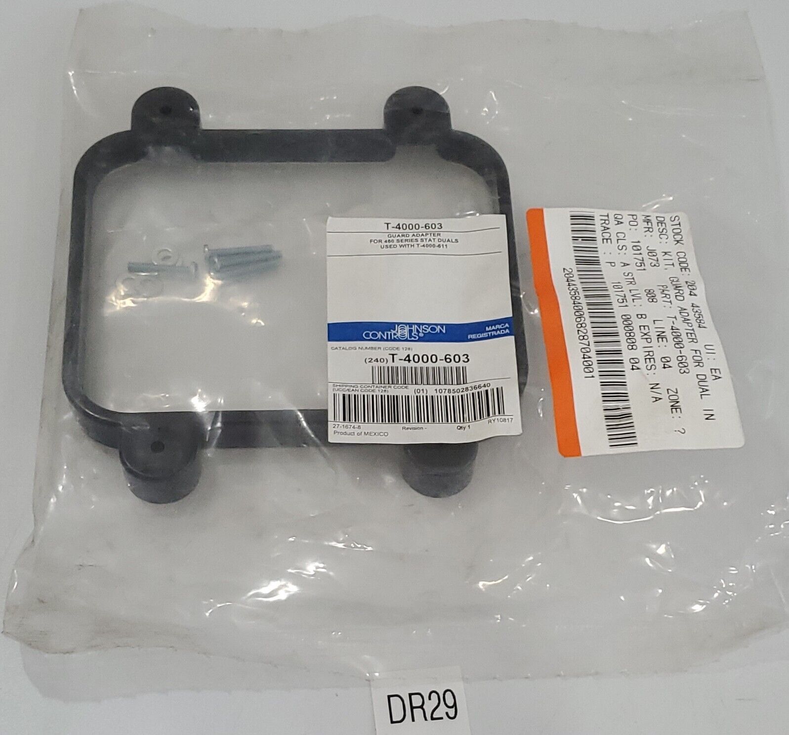 *NEW SEALED* Johnson Controls T-4000-603  Guard Adapter For 460 Series +Warranty