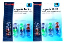 2 Packages Officemate OIC 8 Count Magnetic Tacks For Memos On All Metal Surfaces picture