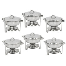 5 Quart StainlessSteel Tray 6 Pack Round Chafing Dish Buffet Catering Full Size picture