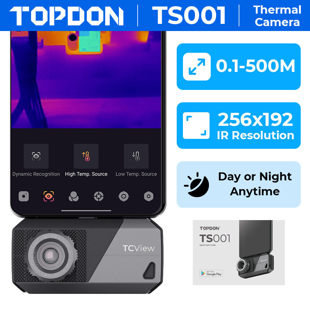2024 New TOPDON TS001 9mm Focal Length Thermal Camera for Android Type C