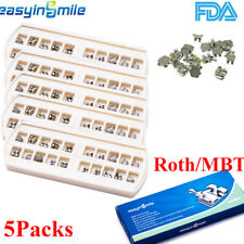 5Pack Dental Orthodontic Brackets Slot 022 Mini Metal Braces Roth/MBT with Hooks picture