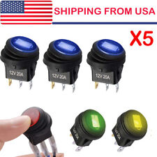5X 20X ROCKER SWITCHES 12V ROUND TOGGLE ON OFF 20A CAR SNAP IN SWITCH LED picture