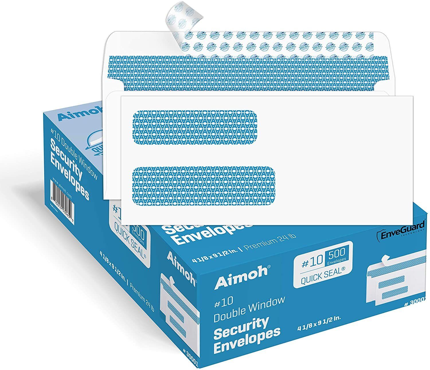#10 Double Window Security Envelopes - Self Seal - Security Tinted (30001)