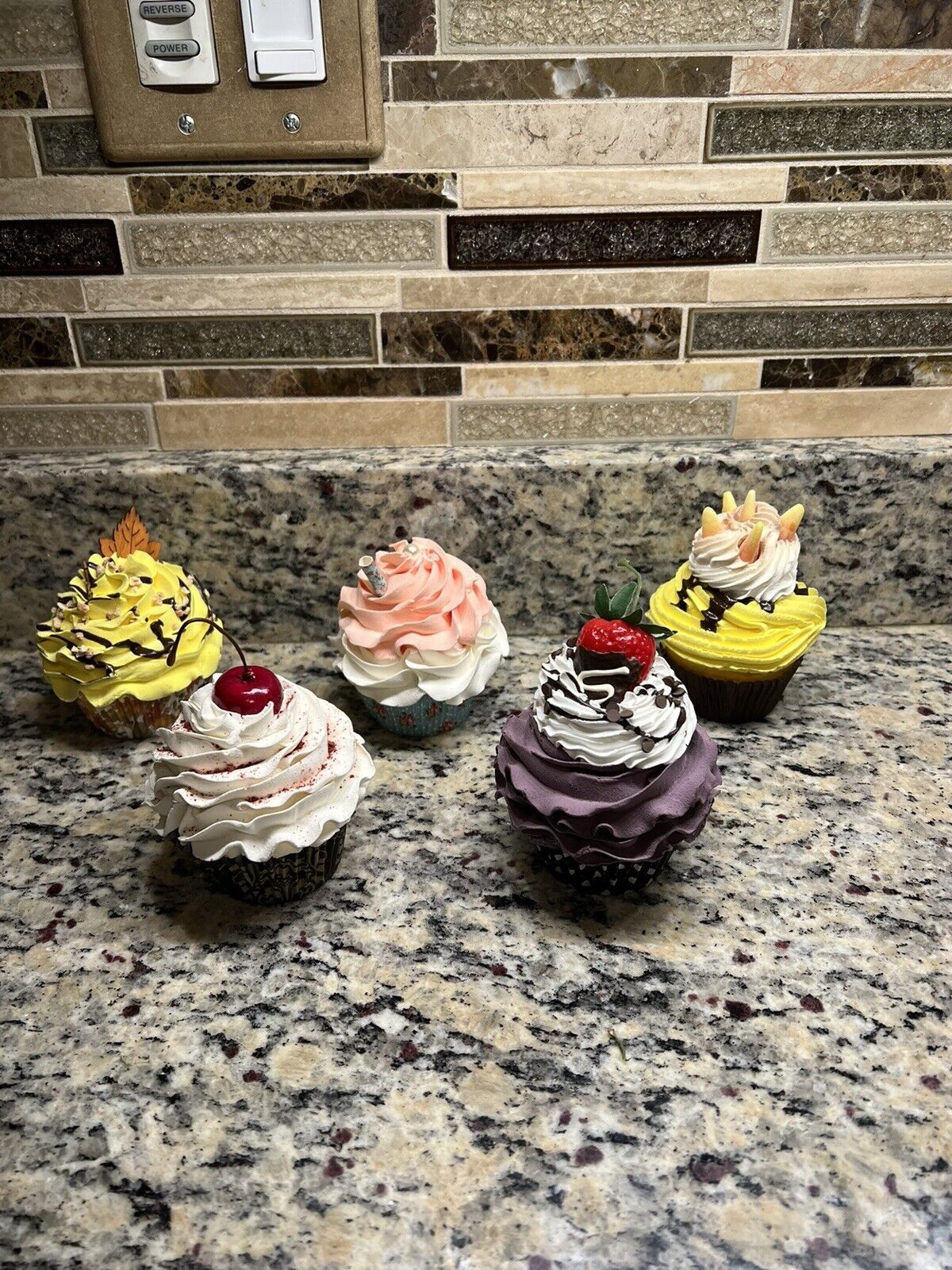 DEZICAKES Handmade “Forever Cakes” Faux Cupcakes Lot of 5 Different Designs