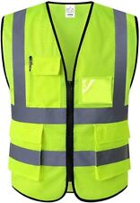 Neon Yellow Reflective Vest High Visibility Safety Vest with 5 front pockets-2XL picture