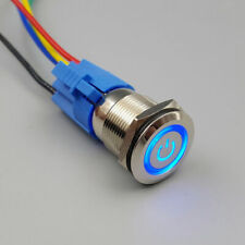 12mm Waterproof 5-24V LED 5Pin ON-OFF Car Push Button Switch Maintained Blue picture