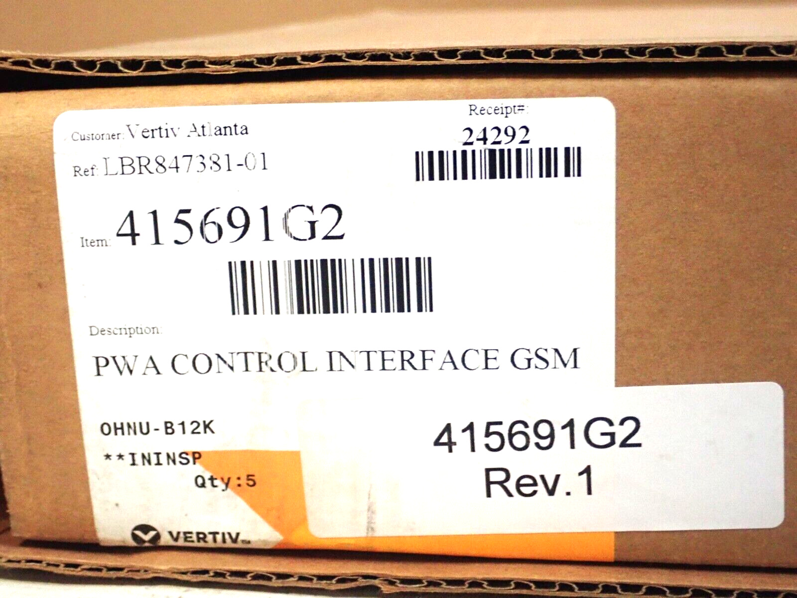 NEW Vertiv PWA Control Interface G415691G2SM Rev 1 QTY 1