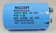 Mallory CGS503U016V3C Electrolytic Capacitor 50,000 MFD 16 WVDC picture