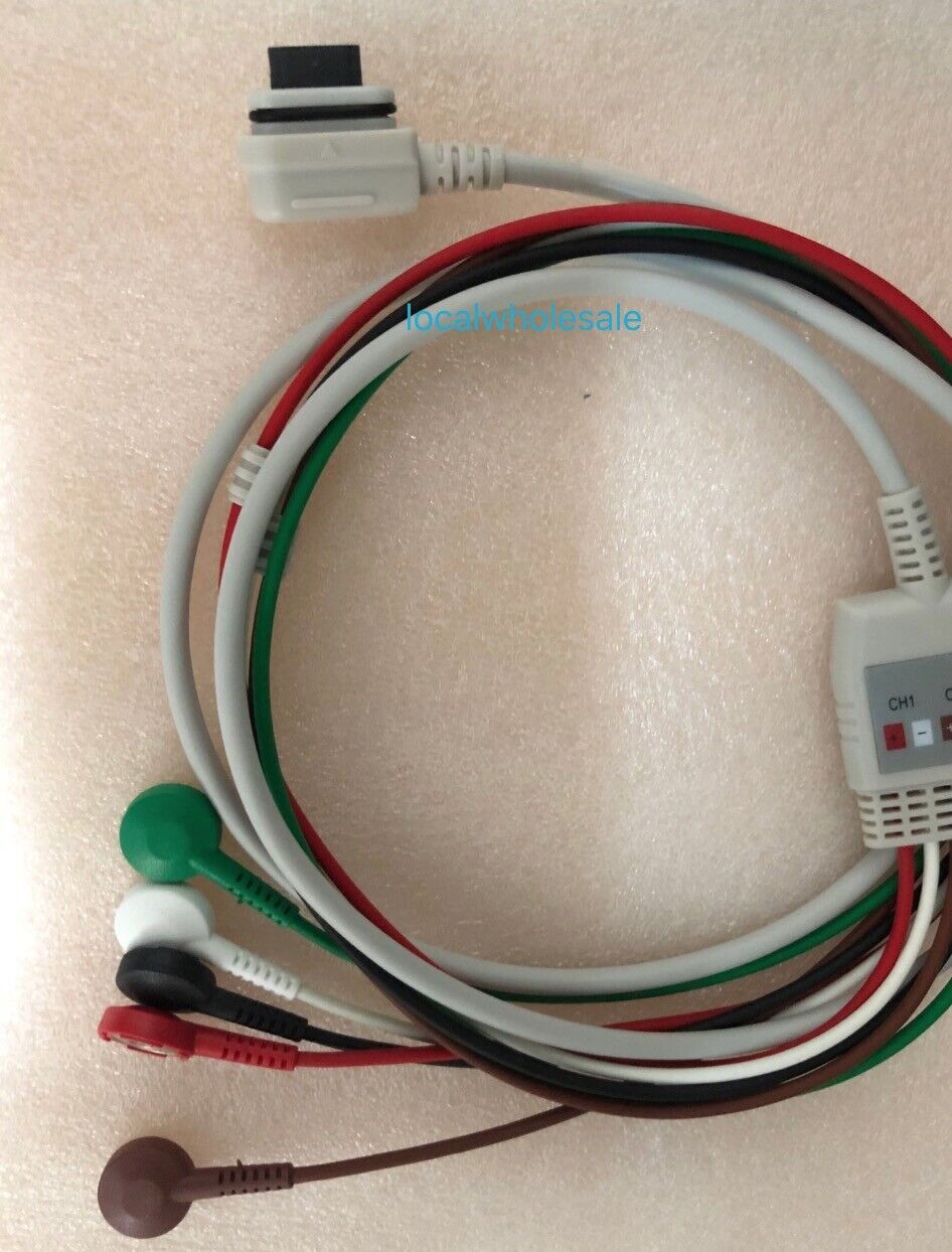 GE Seer Light 5 leads Holter Recorder ECG cable Snap AHA  