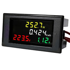 AC 80-300V LCD Digital Voltmeter Ammeter Volt Amp Power Kwh Panel Meter 100A CT picture