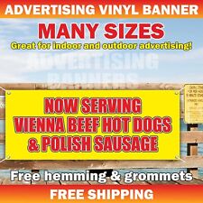 VIENNA BEEF HOT DOGS POLISH SAUSAGE Advertising Banner Vinyl Mesh Sign SERVING picture