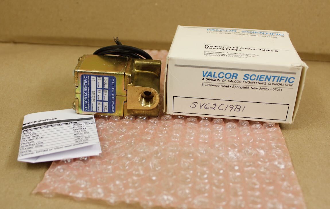 Valcor Scientific SV62C19B1 Brass Body Solenoid Valve  New Surplus In Box