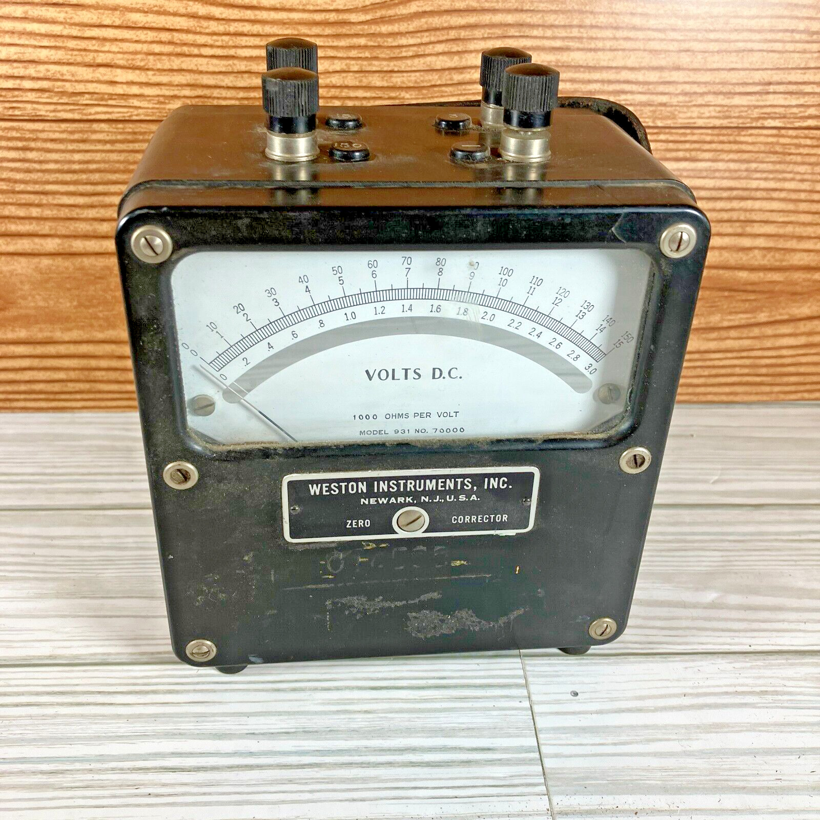 Weston Model 931 No 70000 - OHMS Volts DC BOX METER Early Vintage Untested