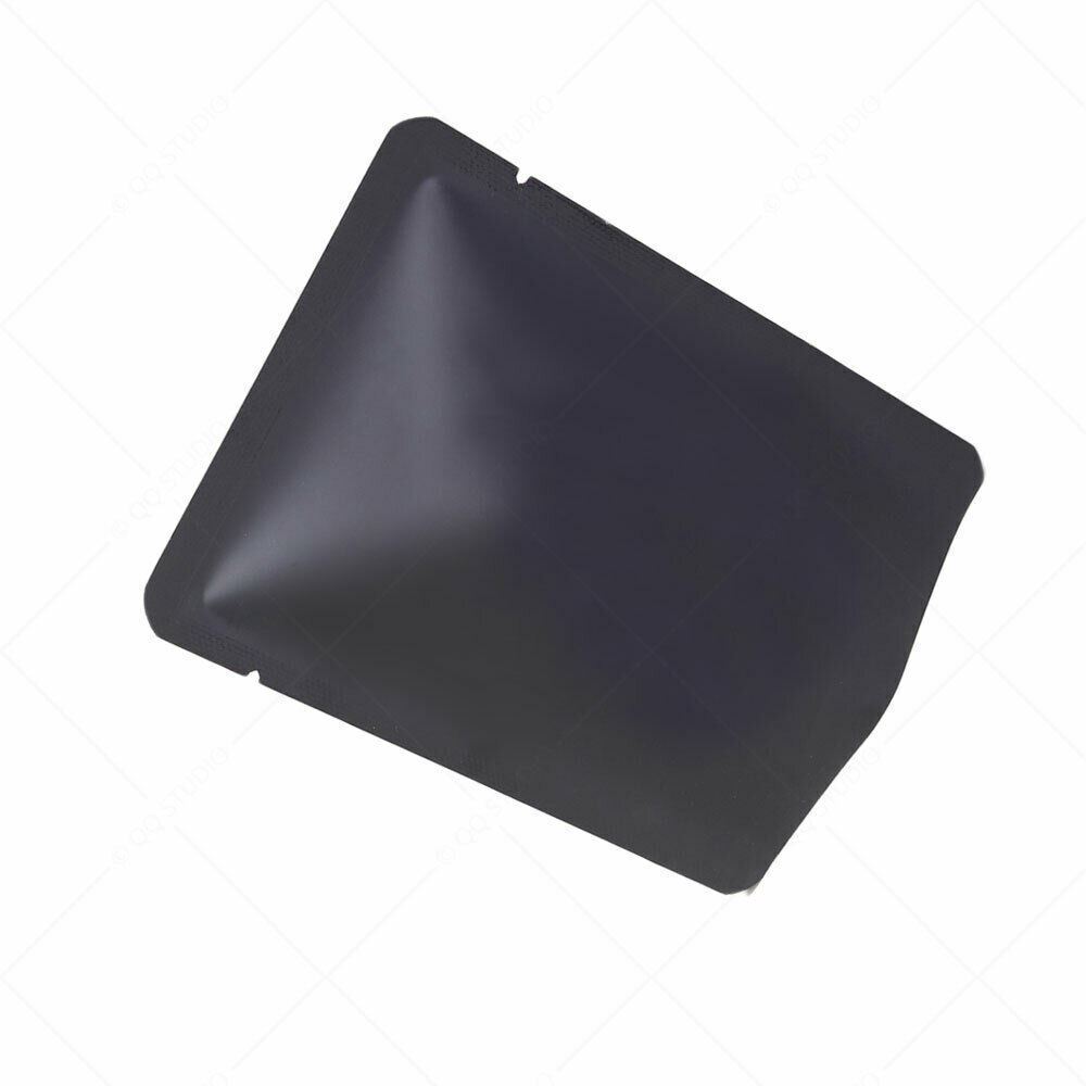 4x4.75in Matte Both-Sided Black Aluminium Mylar Open Top Pouch Bag with Machine