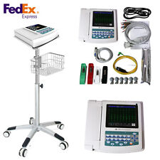 FDA USA Digital 12-channel 12 lead ECG/EKG Machine ECG1200G with Stand Trolley  picture