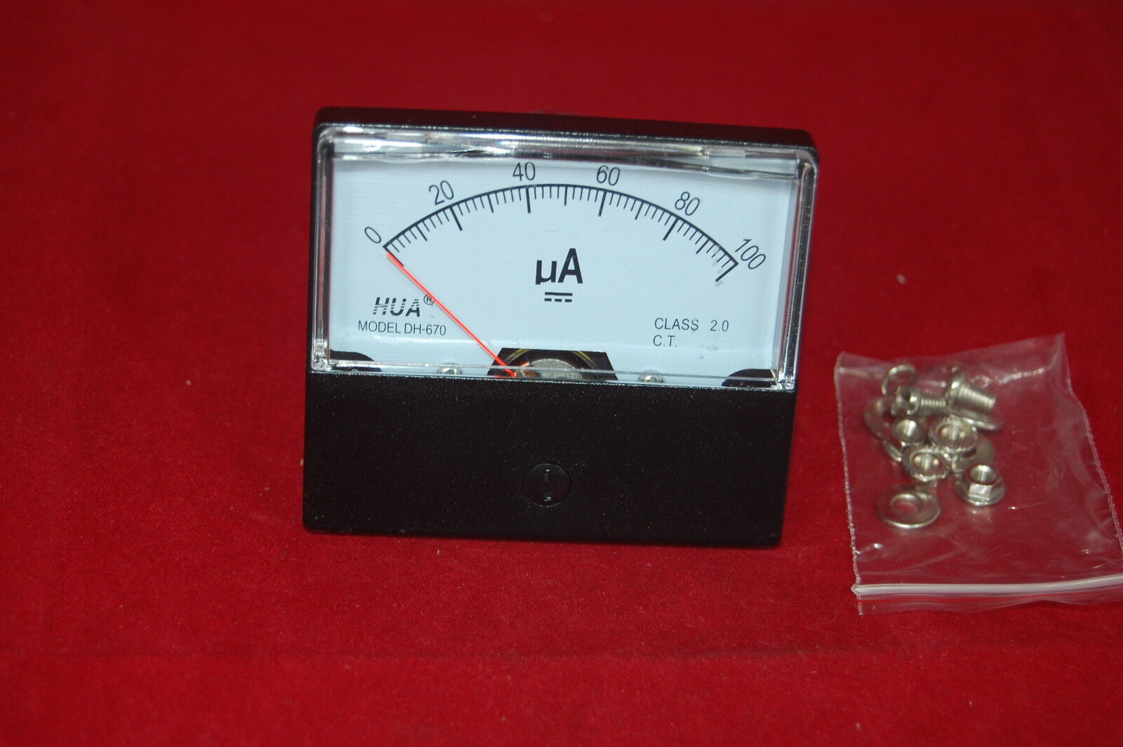 DC 100uA Analog Ammeter Panel AMP Current Meter 0-100uA 60*70MM directly Connect