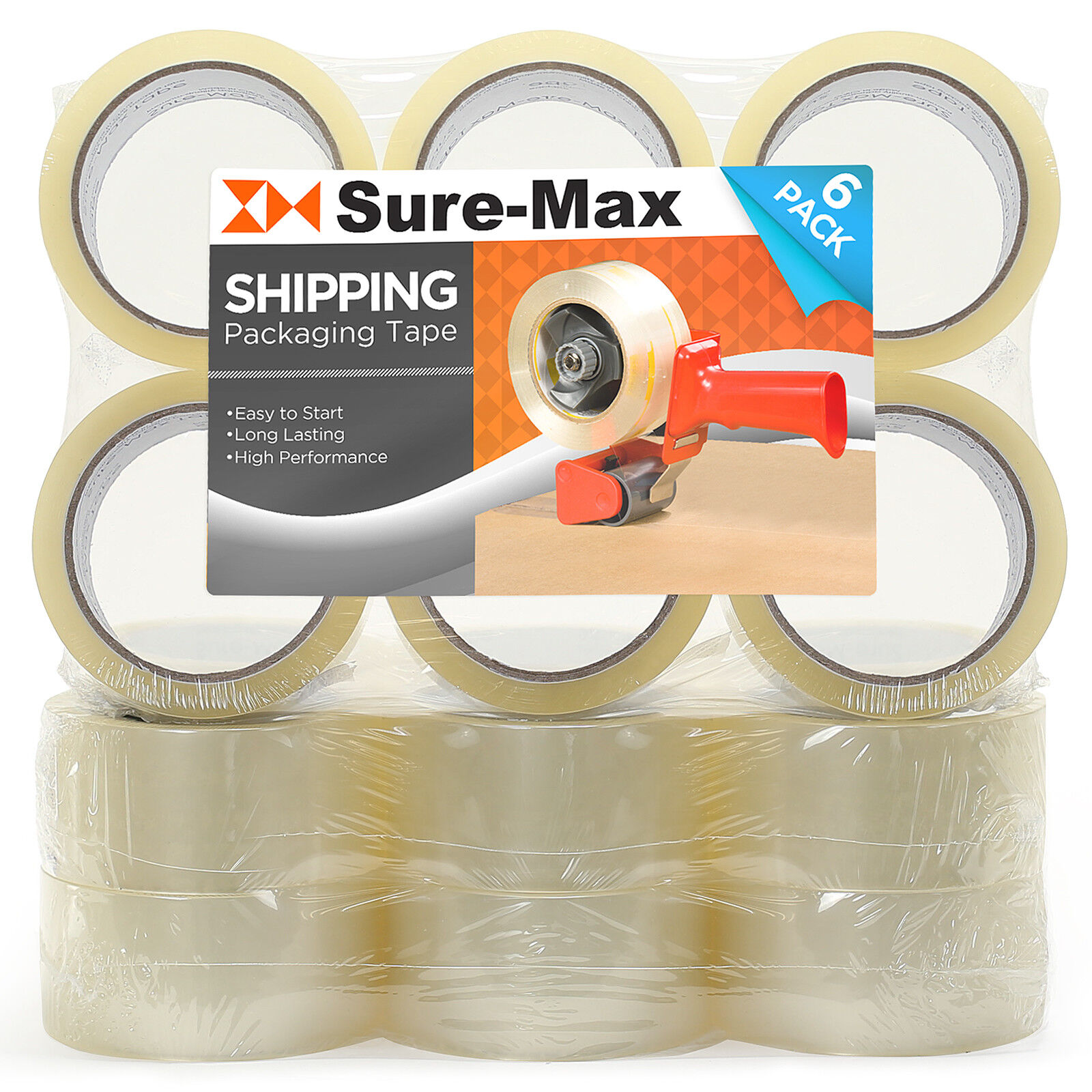 18 Rolls Carton Sealing Clear Packing Tape Box Shipping - 2 mil 2
