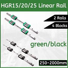 HGR15 HGR20 HGR25 2X Linear Rail Guide+4X HGH15/20/25CA Block 200-2000mm Set CNC picture
