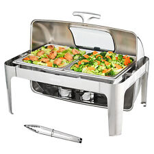 VEVOR 9QT Roll Top Chafing Dish Buffet Set Stainless Steel w/ Fuel Holder picture