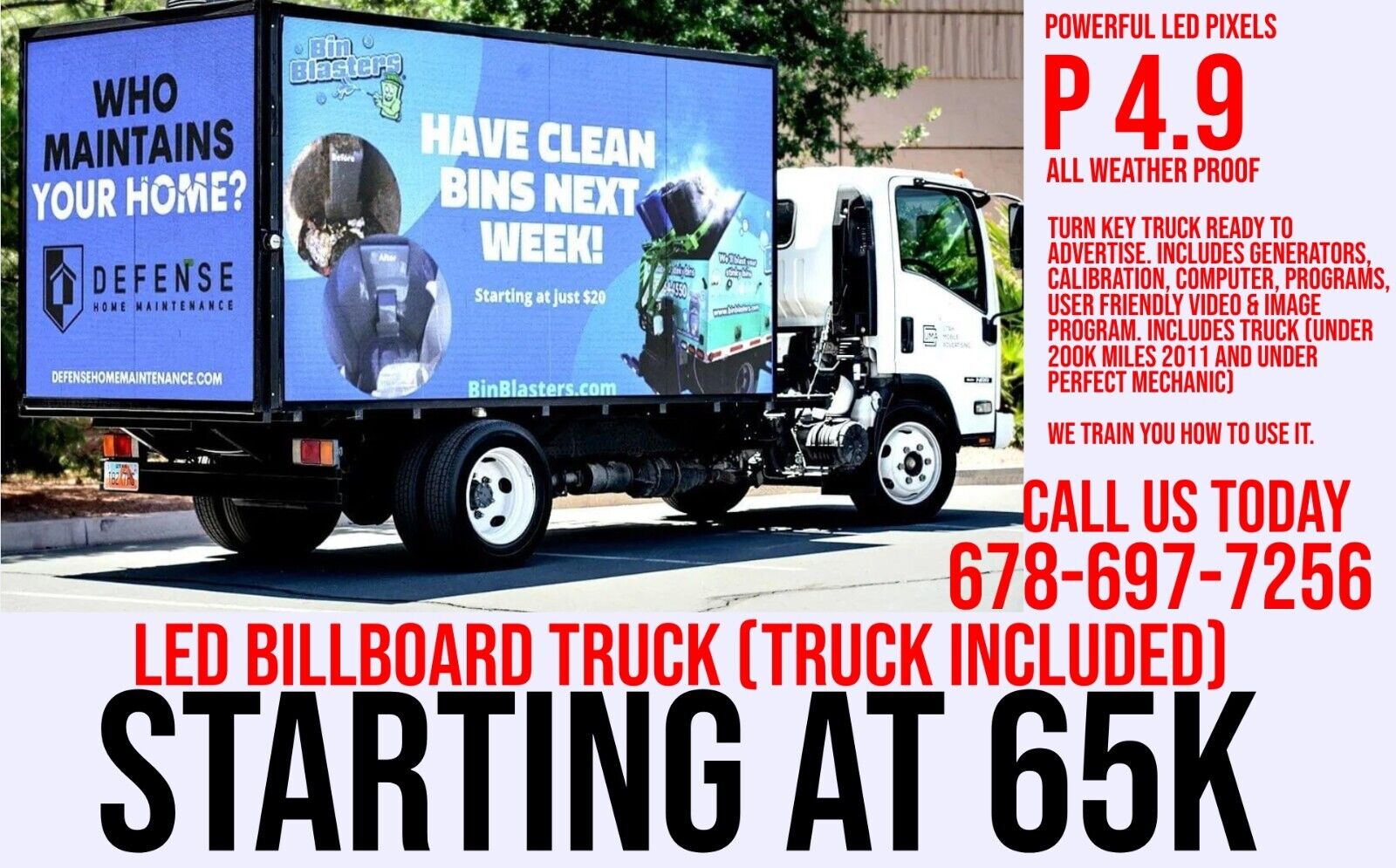 Led billboard Truck P5 All Weather Proof Turn Key Digital Advertising Truck
