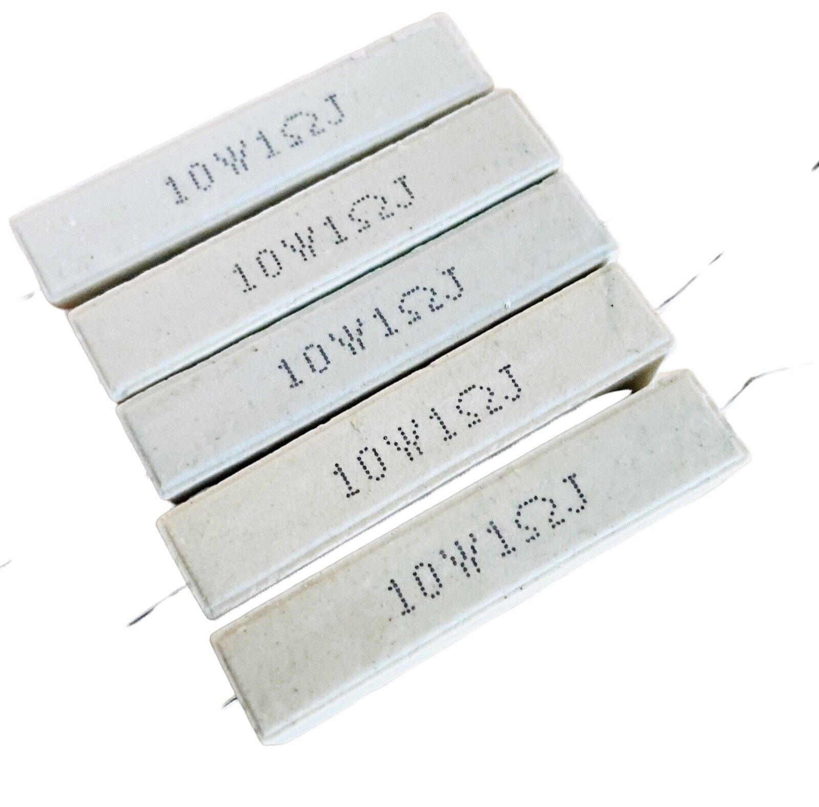US Stock 5pcs 1 ohm 1RΩJ 10 watt Axial Ceramic Cement Power Resistor 10W New Lot