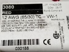 Alpha Wire 3080 #12awg Tinned Copper Hook Up Wire 600V 105C MTW TEW RED /10ft picture