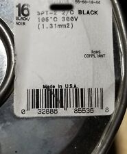 Southwire 16/2C Premium SPT-2 Lamp Power Cable Cord 105C/300V USA Black /50ft picture