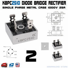 2pcs KBPC2510 Diode Bridge Rectifier Single Phase Metal Case 1000V 25A KBPC-2510 picture
