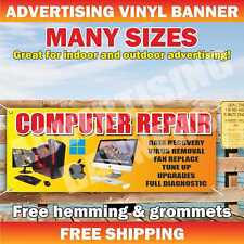 COMPUTER REPAIR Advertising Banner Vinyl Mesh Sign Flag PC LAPTOP CRASH RECOVERY picture