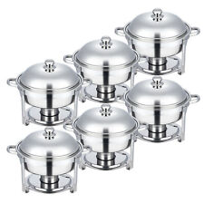 6-Packs Round Chafer Chafing Dish 5.3qt Sets Bain Marie Buffet Food Warmers picture