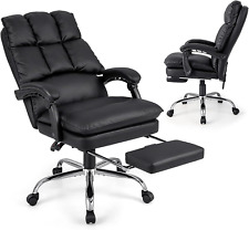 Giantex Executive Office Chair, PU Leather Reclining Chair with Retractable Foot picture