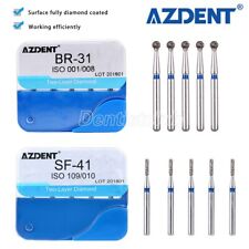 AZDENT Dental 2-Layer Diamond Burs BR-31/SF-41 for High Speed Handpiece 5pcs/kit picture